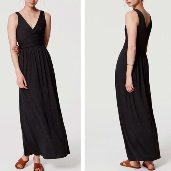Loft heather gray maxi dress - Picture 1 of 8